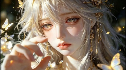 花间精灵的鎏金蝶舞