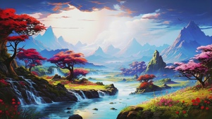 唯美国风世外桃源美景