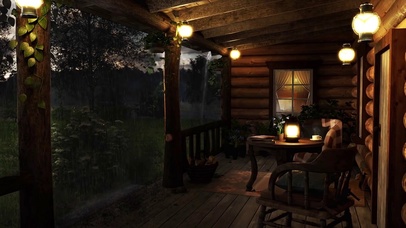 舒适森林暴雨小屋