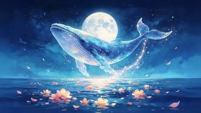月光海面鲸鱼