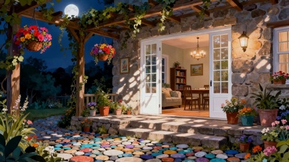 夜晚的小屋