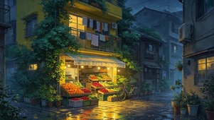 雨天水果店