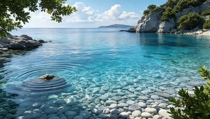海边浅湾碧波