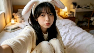 兔耳慵懒少女