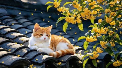 猫遇桂花香