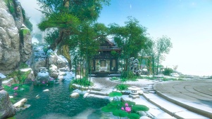 雪花翠竹楼亭