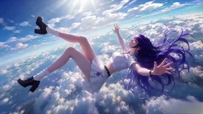 坠落云海的紫发美少女