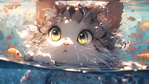水中猫咪