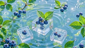 清透蓝调蓝莓冰块