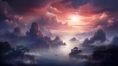 国风水墨山水画