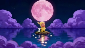 满月湖面星星人