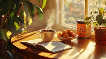 午后宁静咖啡书桌