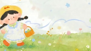 可爱小女孩带鱼屏