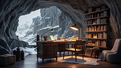【雪景】雪山深处的办公室
