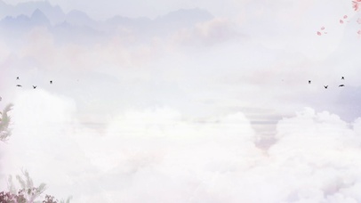 中国风紫色云朵飞鸟