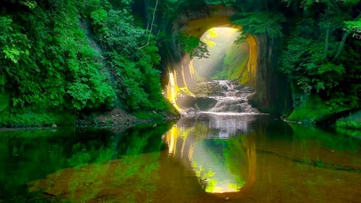 4K山涧洞天流水