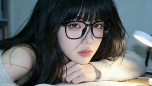 戴眼镜的精致美女