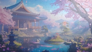 湖光花色