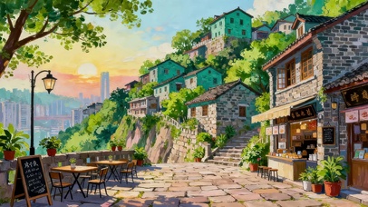 唯美的春天小镇