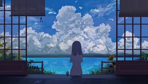 舒适夏季蓝天