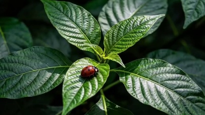静谧深调植物叶片电脑壁纸