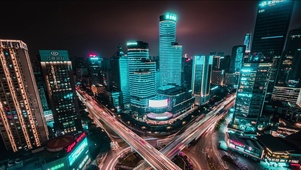 8k重庆赛博朋克风CBD夜景