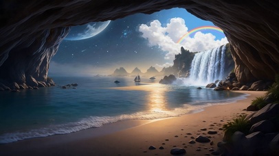 星球河流瀑布景色