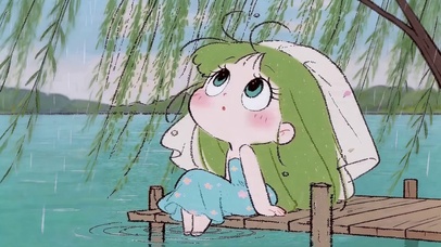 春天木桥上看风景