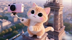 高处拍照的猫咪