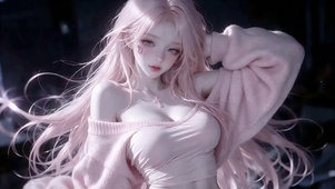 治愈粉蝶妆少女