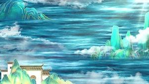 中国风国潮鎏金山水