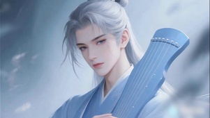唯美古风帅哥琴师少年