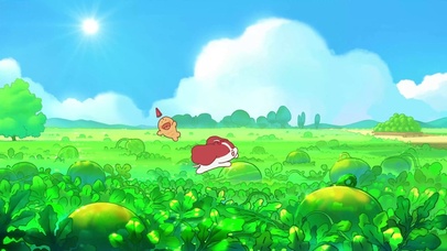 治愈插画吃西瓜的狗狗