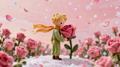 雪景玫瑰花王子