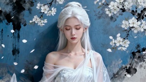 古风唯美白衫国风白发纯欲御姐