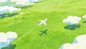 唯美的草原飞机