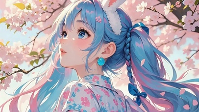 樱漾间蓝羽少女（4K 静音版）