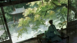 静观 听雨 打坐