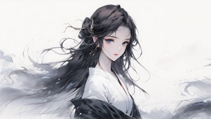 古风水墨少女