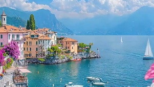 白云树木海景带鱼屏