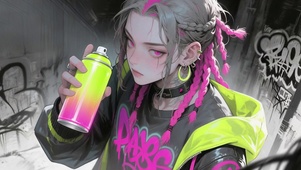 喷漆酷炫女孩