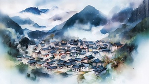 清新风景插画