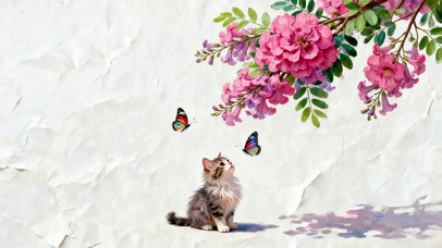 赏花的猫咪