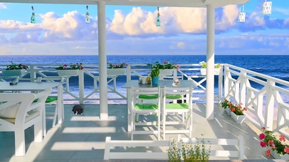 马尔代夫海边咖啡厅