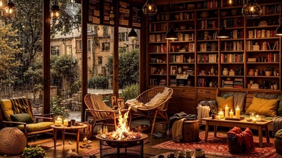 【雨景】温暖的客厅