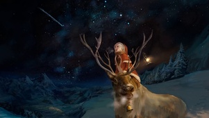 麋鹿与圣诞少女
