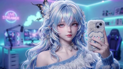 电竞房里的美少女