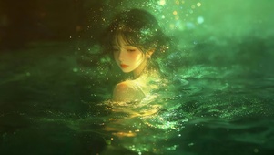 水面可爱女孩