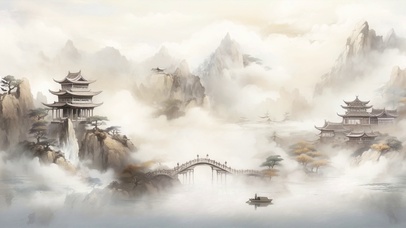 4K唯美山川插画