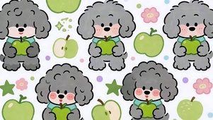 满屏青苹果小狗